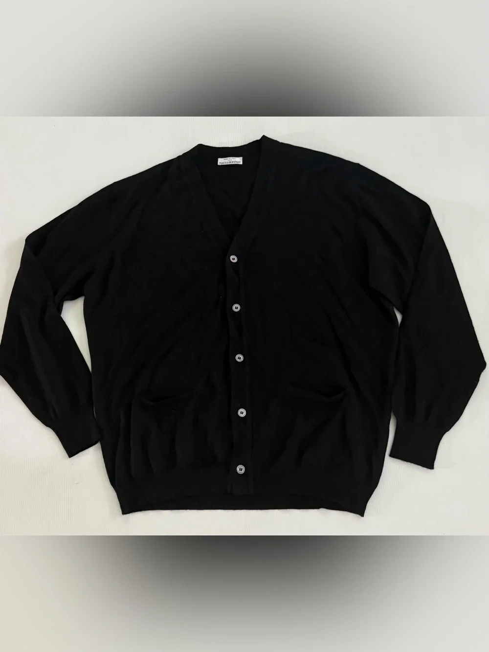 maus hoffman Men’s Cardigan Size L Wool Blend Made In Italy Black